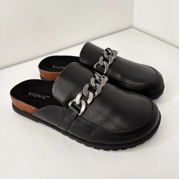 Vionic Georgie Mule Black Leather Womens Comfort Shoe Size 8.5 Arch Support NEW! - Picture 13 of 13
